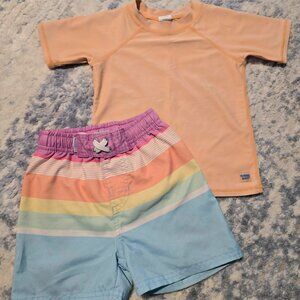 Ruggedbutts 3T Boys' Rash Guard & Swim Trunks Set